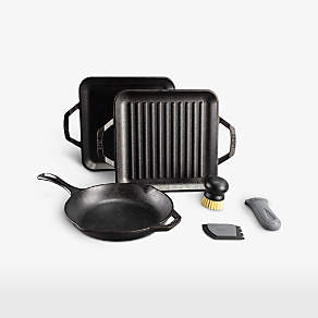 Lodge Cast Iron Square Grill Pan with Lodge Panini Press