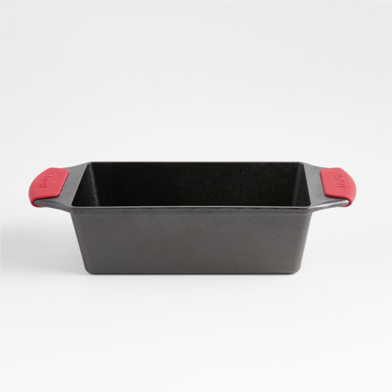 Lodge Cast Iron Loaf Pan with Silicone Handles, 8.5 x 4.5, Black