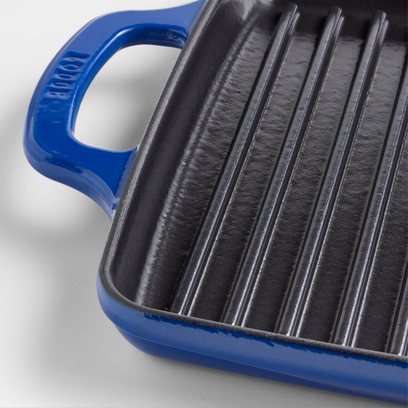 Lodge USA Enamel 11" Cast Iron Grill Pan in Smooth Sailing Blue - image 1 of 3