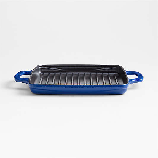 Lodge USA Enamel 11" Cast Iron Grill Pan in Smooth Sailing Blue