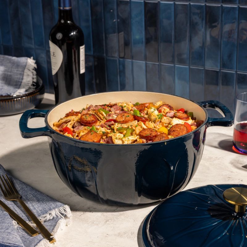 Lodge ® 6-Qt. Marine Luxe Enamel Dutch Oven with Gold Knob - image 1 of 6