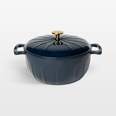Lodge ® 6-Qt. Marine Luxe Enamel Dutch Oven with Gold Knob