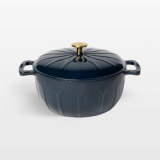 Lodge ® 6-Qt. Marine Luxe Enamel Dutch Oven with Gold Knob