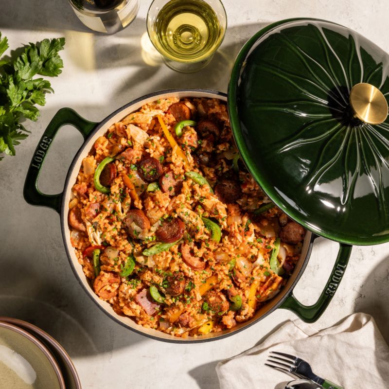 Lodge ® 6-Qt. Pesto Luxe Enamel Dutch Oven with Gold Knob - image 1 of 6
