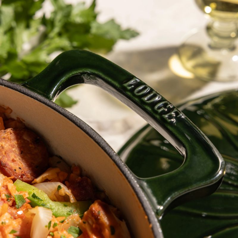 Lodge ® 6-Qt. Pesto Luxe Enamel Dutch Oven with Gold Knob - image 2 of 6