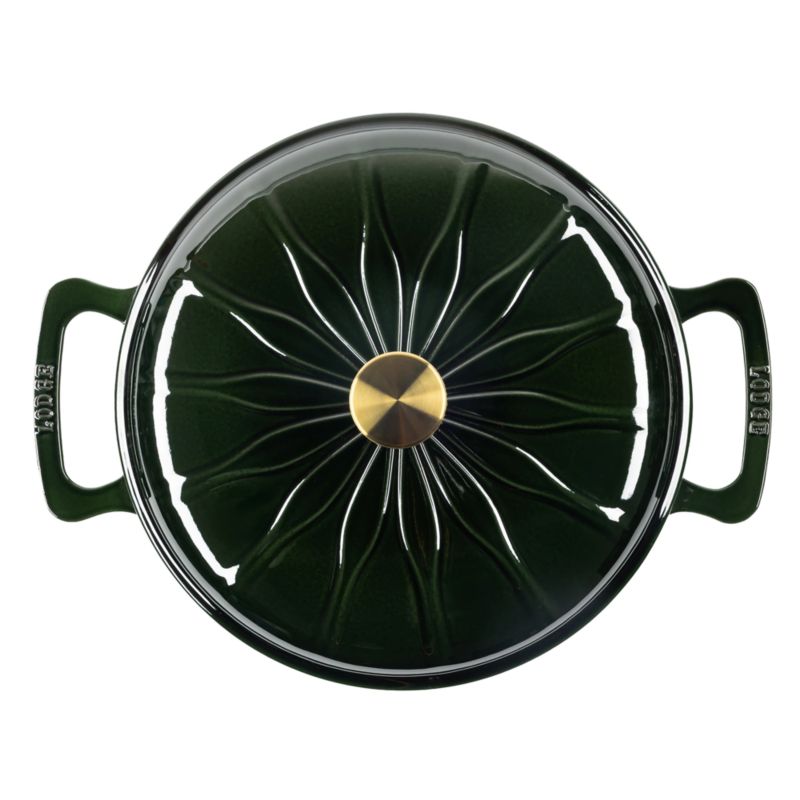 Lodge ® 6-Qt. Pesto Luxe Enamel Dutch Oven with Gold Knob - image 5 of 6