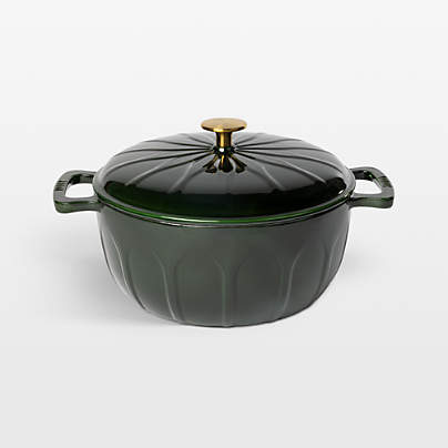 Lodge ® 6-Qt. Pesto Luxe Enamel Dutch Oven with Gold Knob