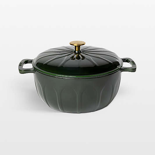 Lodge ® 6-Qt. Pesto Luxe Enamel Dutch Oven with Gold Knob