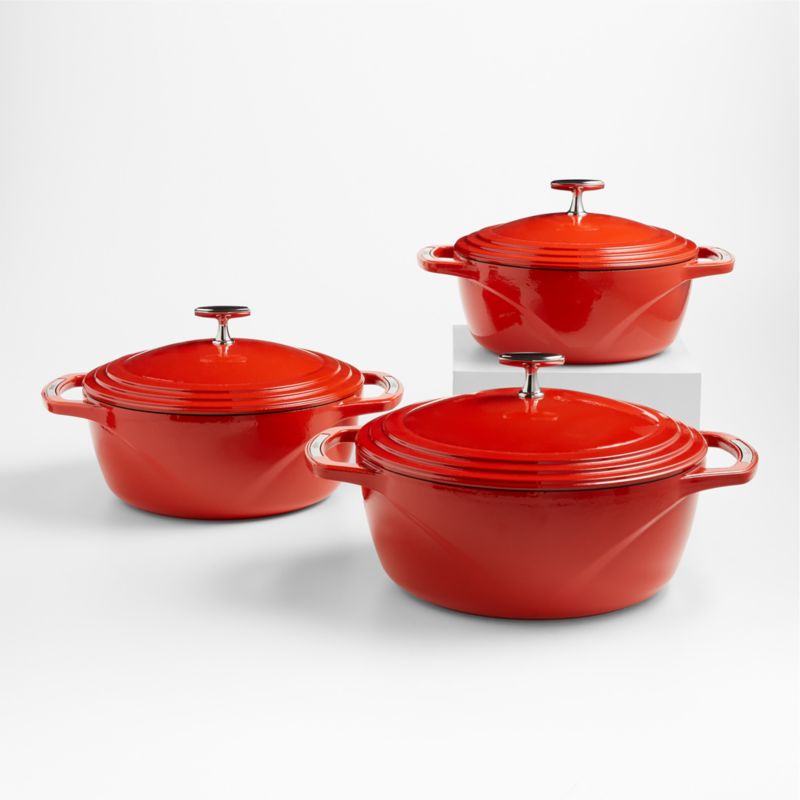 Lodge U7id400 7.5 qt. Enameled Cast Iron Dutch Oven - Cherry on Top