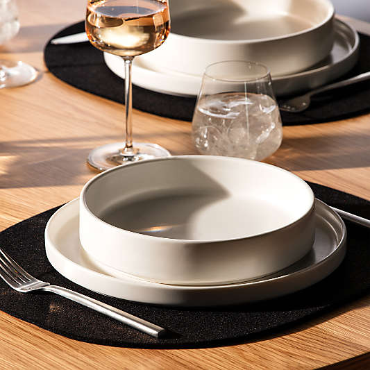 Black Felt Oval Placemats, Set of 4