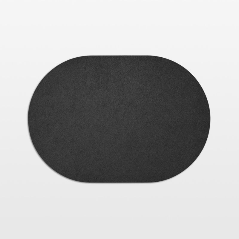 Black Felt Oval Placemats, Set of 4 - image 2 of 3