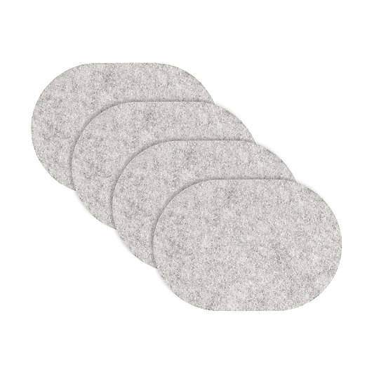 Cloud Gray Felt Oval Placemats, Set of 4