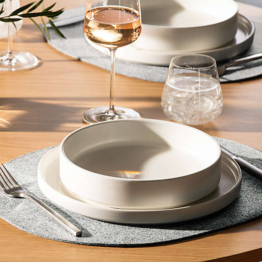 Cloud Gray Felt Oval Placemats, Set of 4