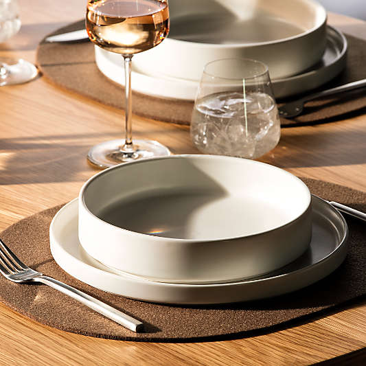 Cashmere Brown Felt Oval Placemats, Set of 4