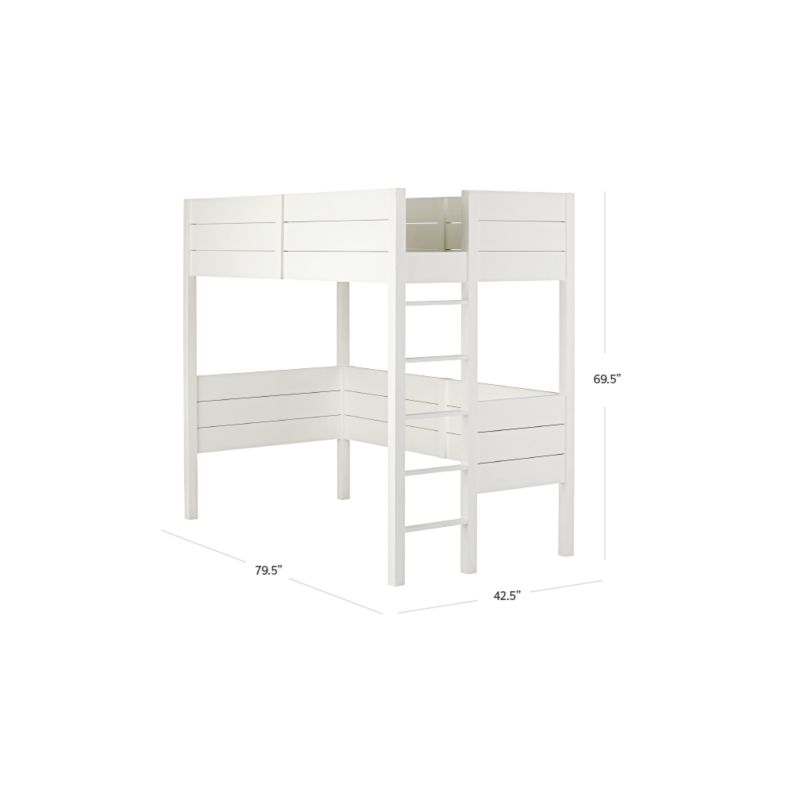 Parke White Wood Kids Twin Loft Bed Frame Crate & Kids Canada
