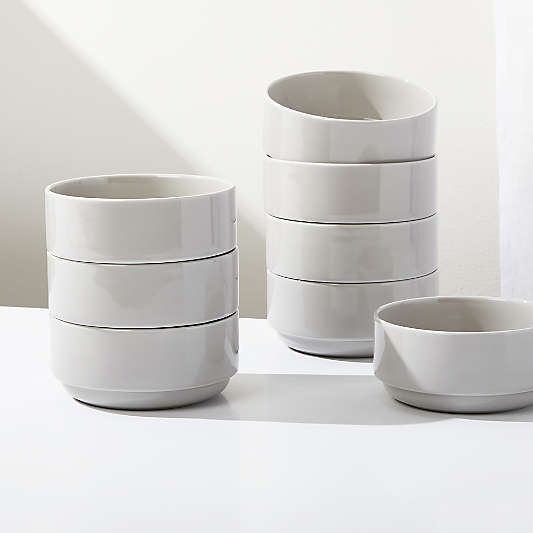 Logan Grey Stacking Bowls, Set of 8