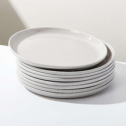 Logan Grey Stacking Dinner Plates, Set of 8