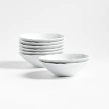 Loire White Porcelain Cereal Bowls, Set of 8 | Crate & Barrel