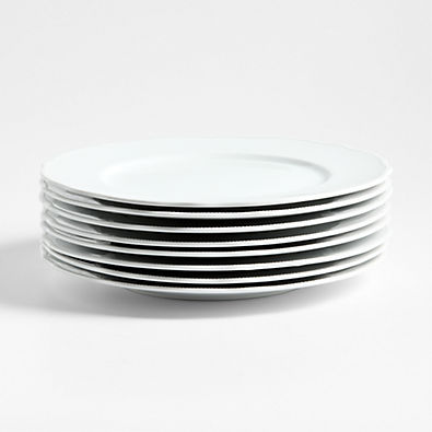 View Loire White Porcelain Dinner Plates, Set of 8 details