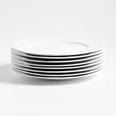 Loire White Porcelain Dinner Plates, Set of 8