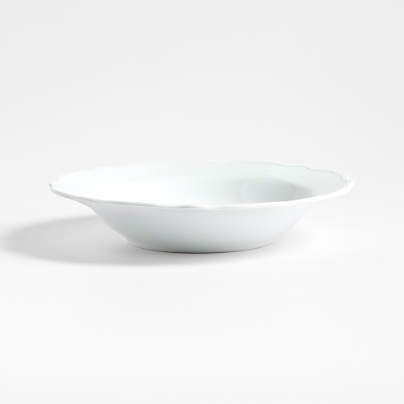 Loire White Porcelain Low Bowl