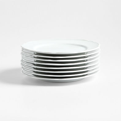 View Loire White Porcelain Salad Plates, Set of 8 details