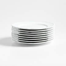 Loire White Porcelain Salad Plates, Set of 8 | Crate & Barrel