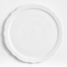 Loire White Round Porcelain Platter | Crate & Barrel