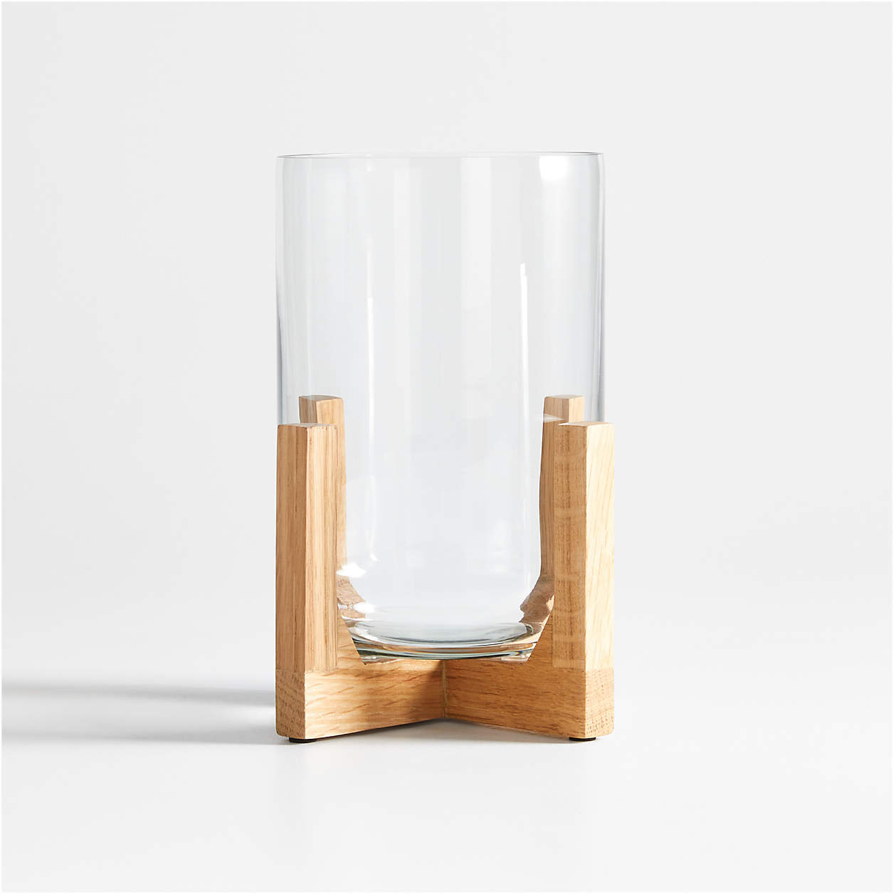 Lois Glass Hurricane Candle Holder with Wood Base 8.5" + Reviews