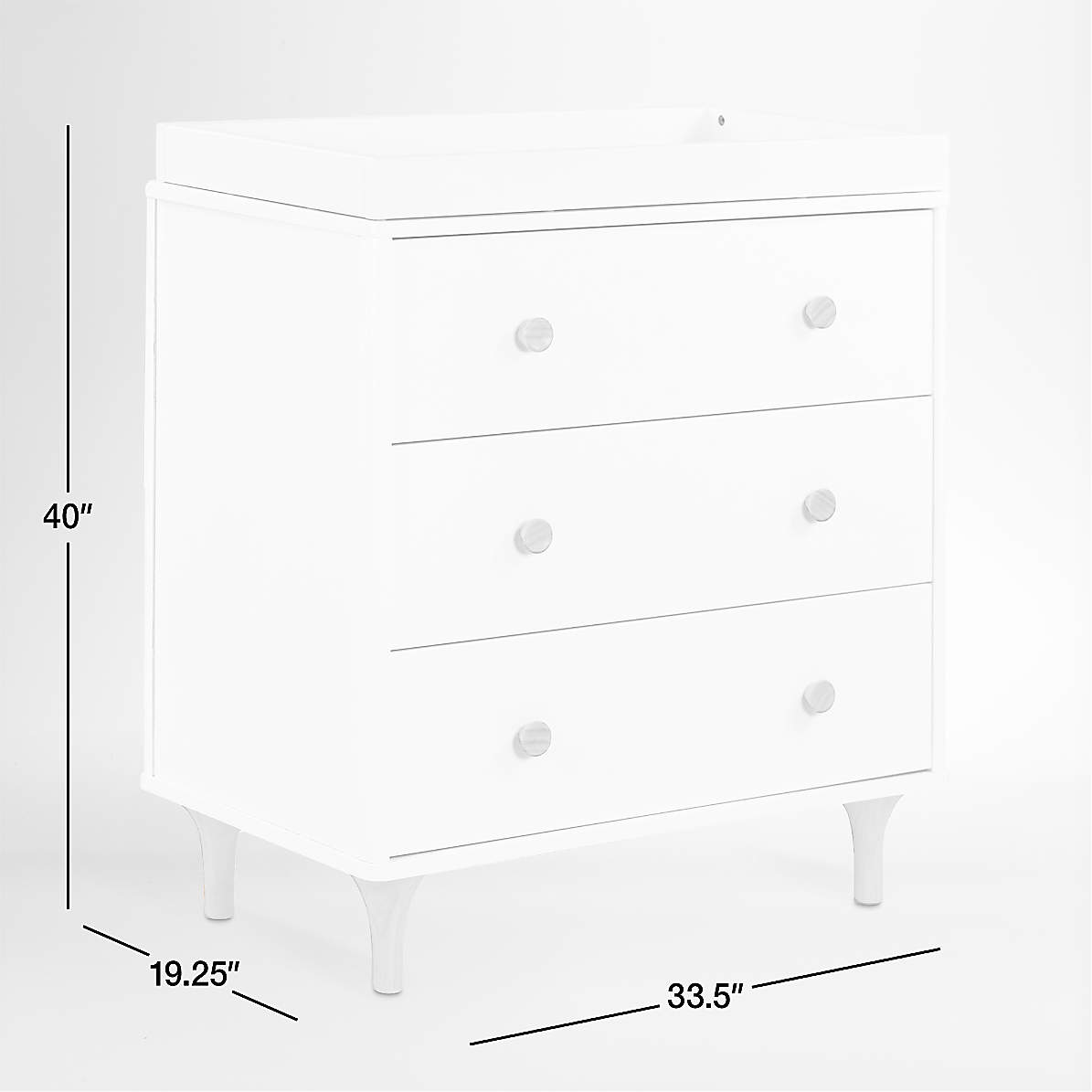 Babyletto Lolly White Natural Wood 3 Drawer Changing Dresser