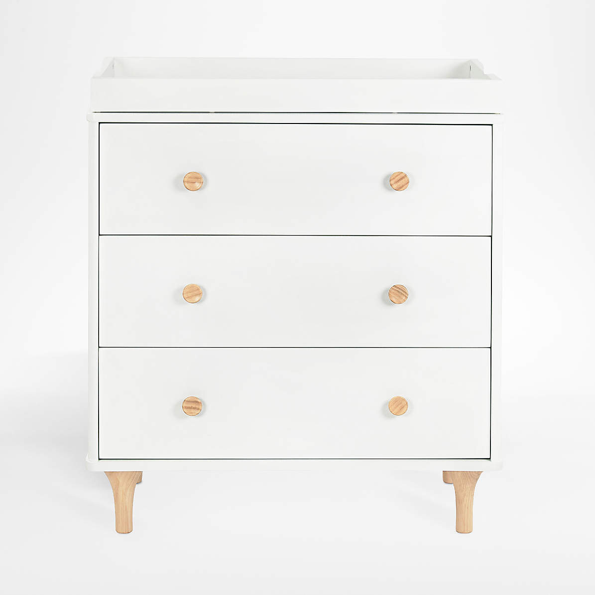 Babyletto Lolly White & Natural Wood 3-Drawer Changing Dresser with  Removable Changing Tray & Contour Changing Pad + Reviews