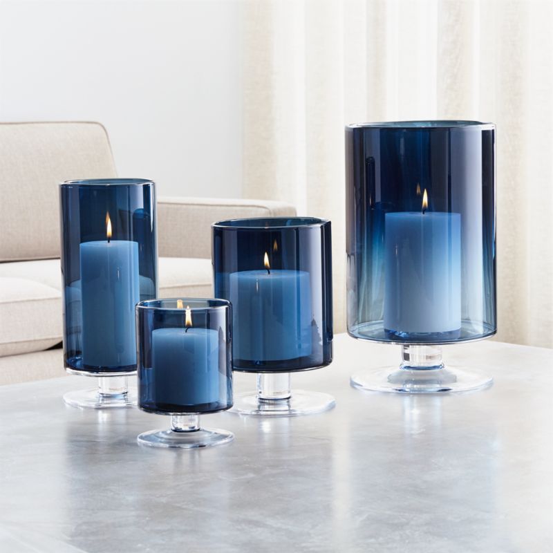 Shop London Blue Hurricane Candle Holders. 