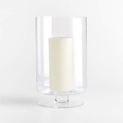 London Clear Glass Hurricane Candle Holder, Large 13"