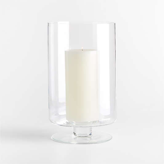 London Clear Glass Hurricane Candle Holder, Large 13"