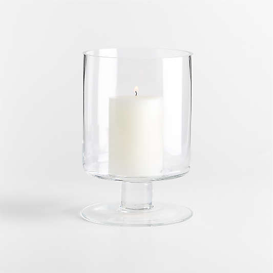 London Clear Glass Hurricane Candle Holder, Medium 9"
