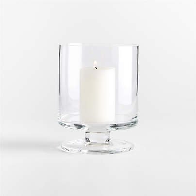 London Clear Glass Hurricane Candle Holder, Small 6"