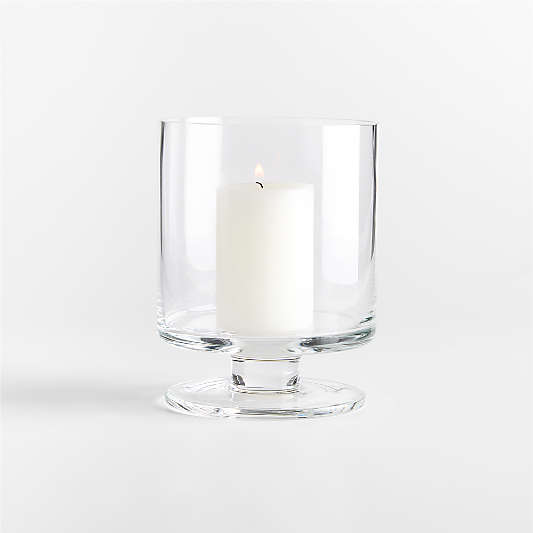 London Clear Glass Hurricane Candle Holder, Small 6"