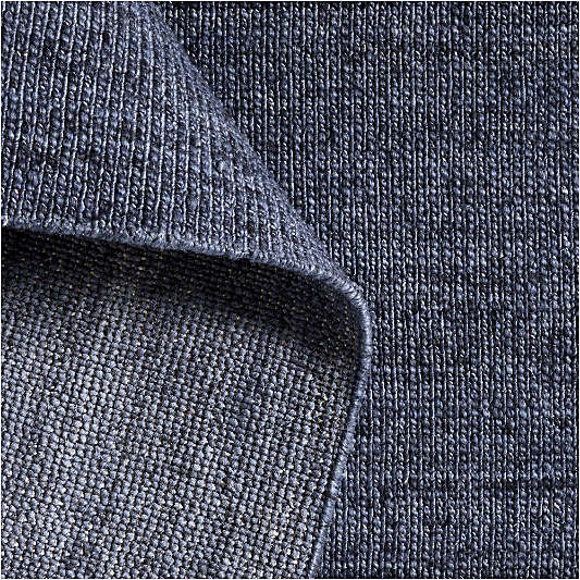 London Performance Textured Blue Handknotted Rug Swatch 12"x18"