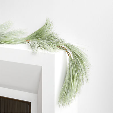 View Faux Long Needle White Pine Garland 6' details