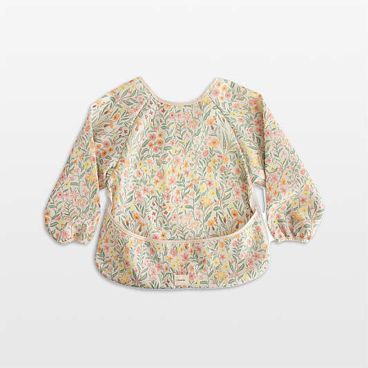 Mushie Pastel Blooms Long Sleeve Bib