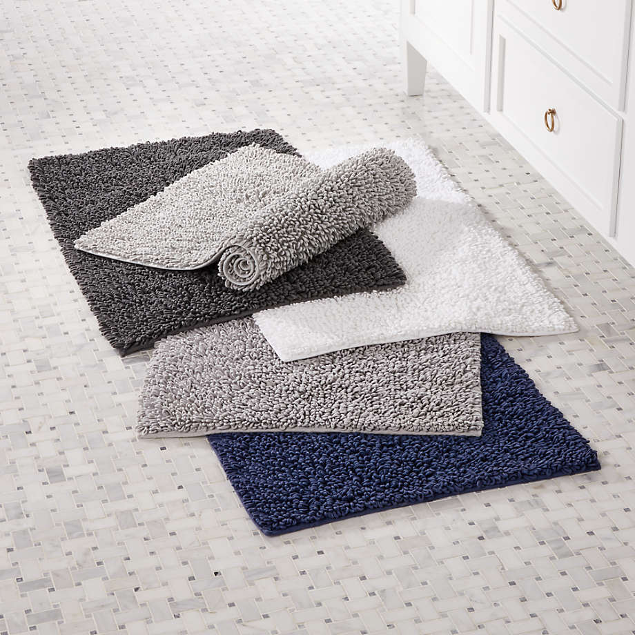 Loop White Bath Rug Reviews Crate, Gray And White Bathroom Rugs