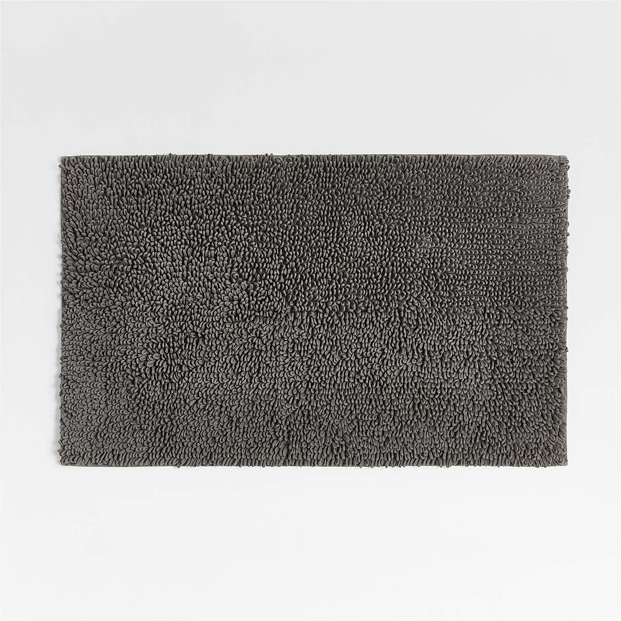 Loop Organic Cotton Graphite Grey Bath Mat + Reviews | Crate & Barrel