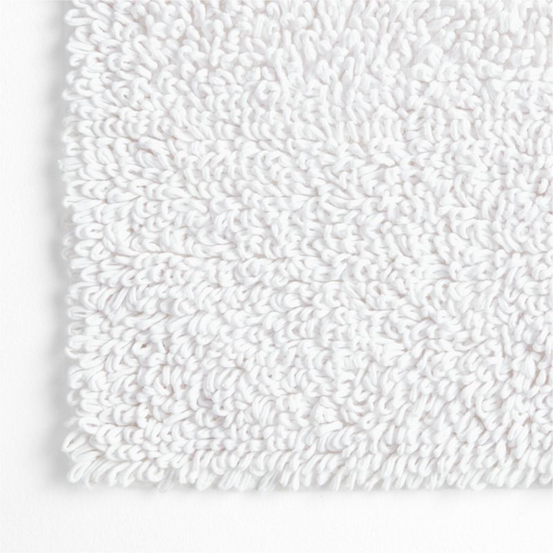 Loop Organic Cotton White Bath Mat + Reviews | Crate & Barrel