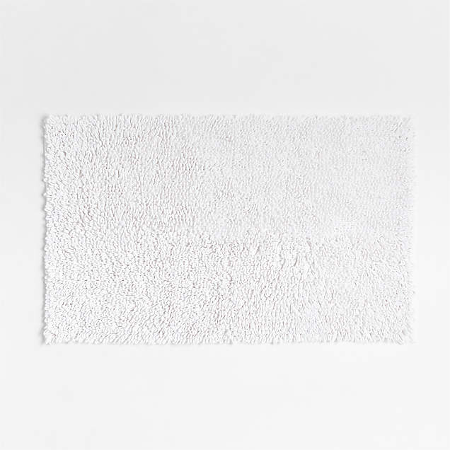 Loop Cotton Bath Rug White + Reviews Crate & Barrel
