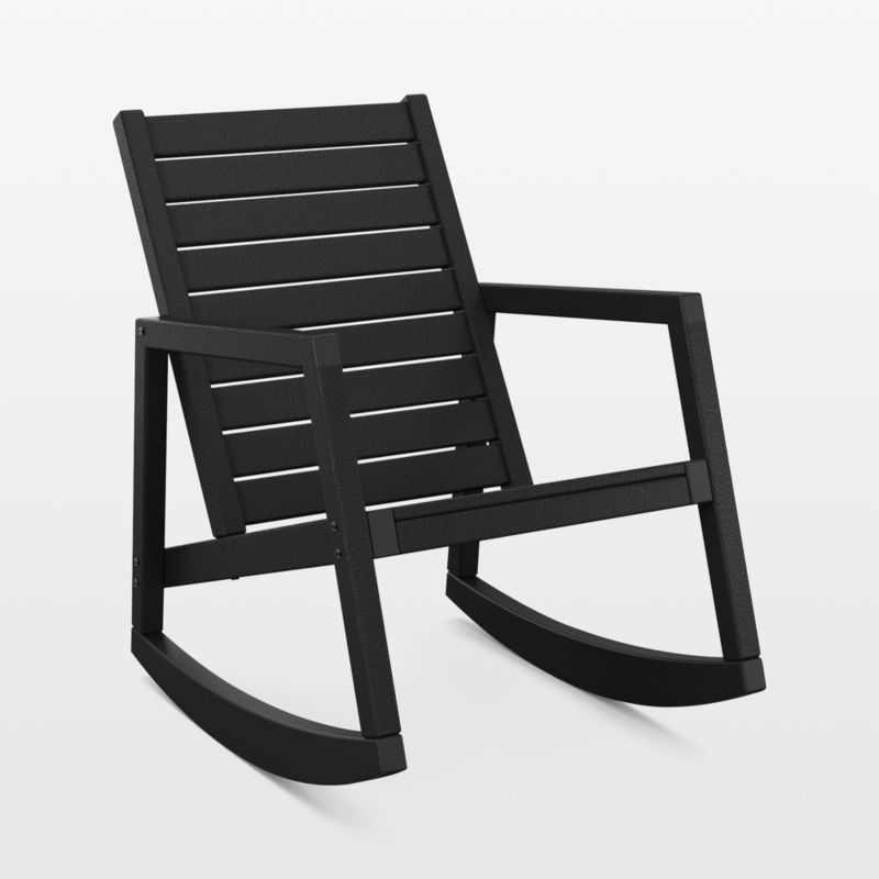 Loreto Black Outdoor Rocking Chair by POLYWOOD