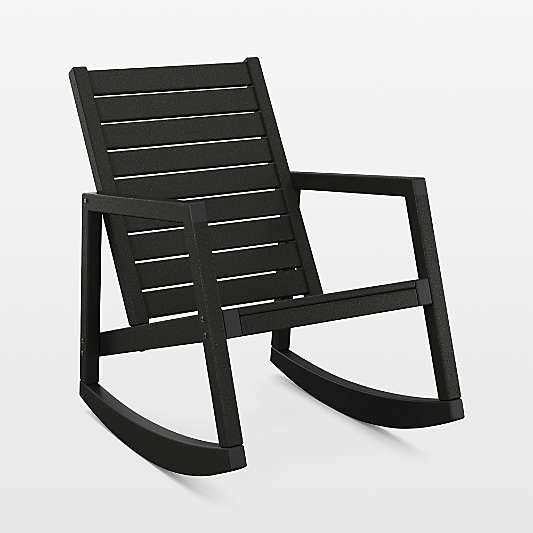 Loreto Black Outdoor Rocking Chair by POLYWOOD®