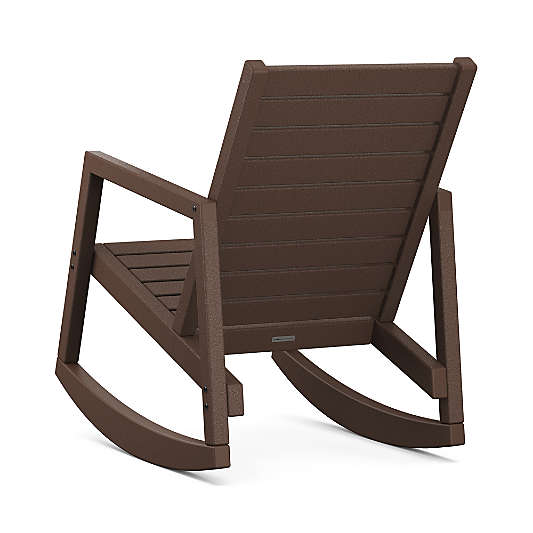 Loreto Mahogany Brown Outdoor Rocking Chair by POLYWOOD®