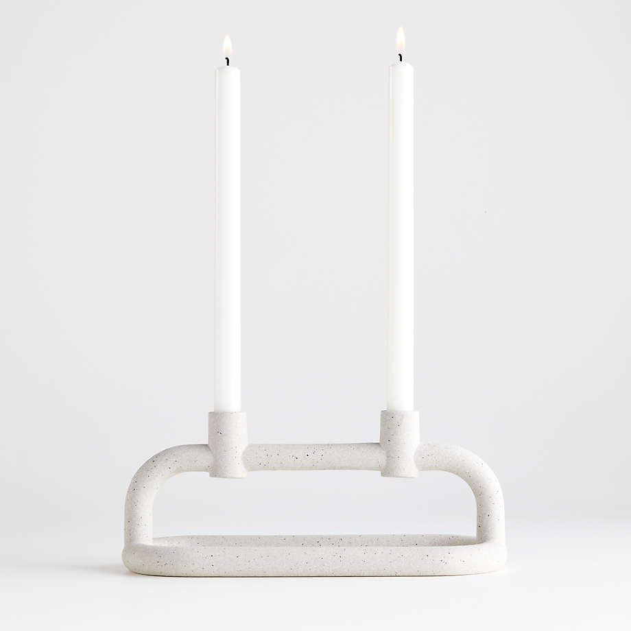 Lorin Sculpted Ceramic Taper Candle Holder + Reviews Crate & Barrel