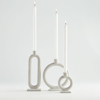 View Lorin Cement Taper Candle Holders, Set of 3 details