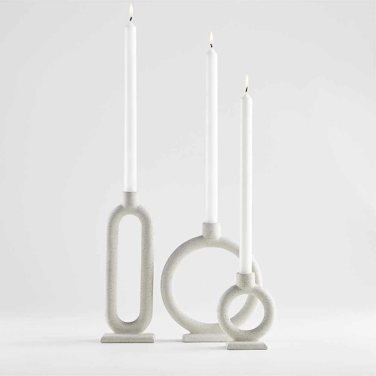 Lorin Cement Taper Candle Holders, Set of 3